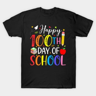 Happy 100Th Day Of School Teacher Kids 100 Days Kindergarten T-Shirt